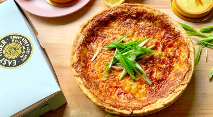 Easy Tiger in Austin, Texas, is offering a limited Easter menu that includes asparagus and cheese quiche, fresh dinner rolls, and a mini lemon tart.