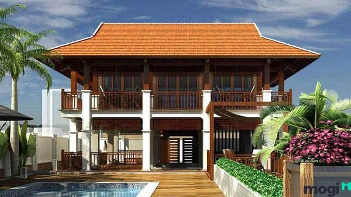Nhà sàn bê tông theo kiểu cổ điển