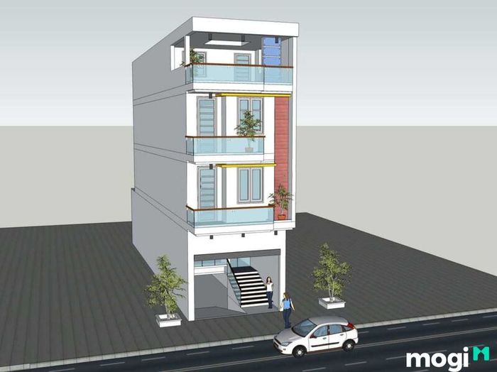 Thiết kế dốc cho xe ô tô vào nhà
