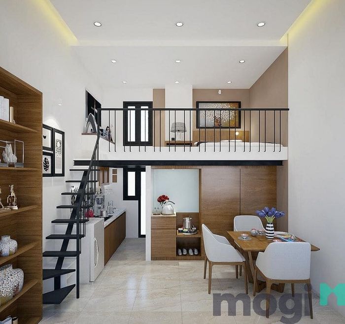 Mẫu phòng trọ có gác: Thiết kế 1