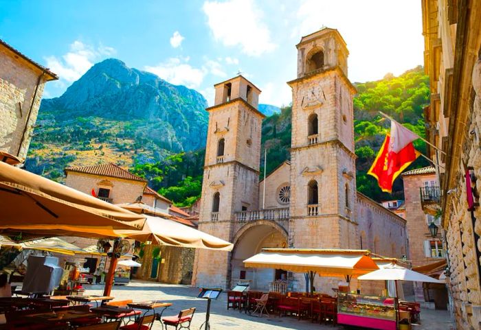 The picturesque town of Kotor in Montenegro rests along a breathtaking, jewel-toned bay.