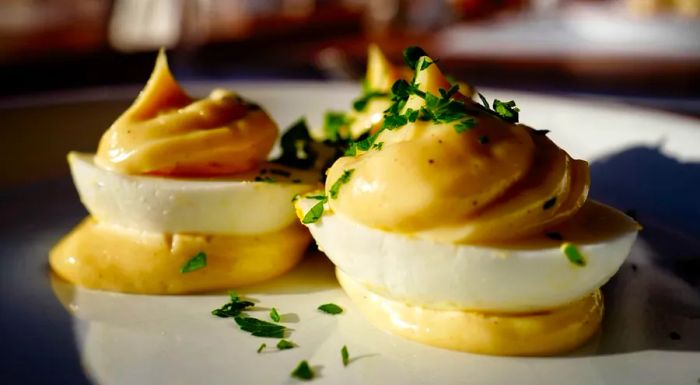 Eggs mayonnaise at Bouillon Pigalle are a timeless starter — and an absolute steal at just €1.90 (about $2).