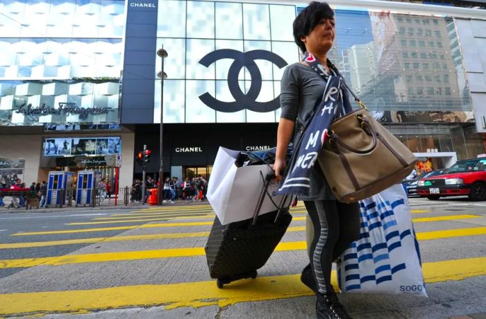 Shoppers flock to Tsim Sha Tsui to snatch up designer goods.