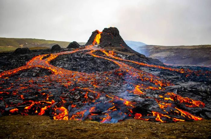 Large crowds have been flocking to Iceland's Fagradalsfjall volcano, which began erupting and spewing lava on March 19th.