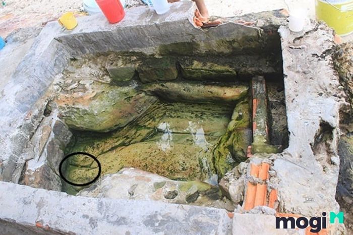 Vị trí được đánh dấu trong hình là nơi mà Nguyễn Ánh đã cắm mũi kiếm xuống.