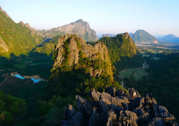 The vantage point atop Pha Hon Kham Cliff.