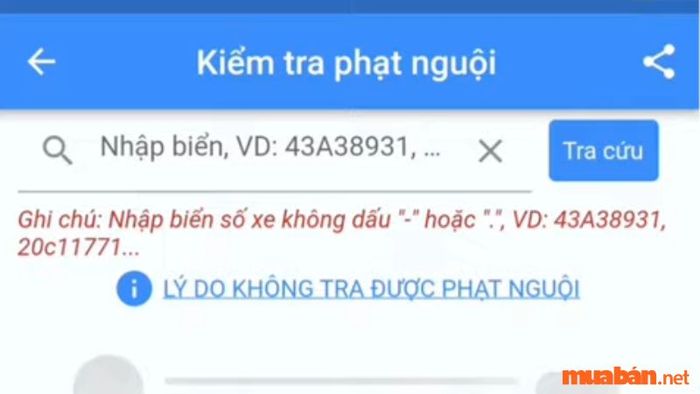 Nhập đầy đủ thông tin của phương tiện vào ứng dụng