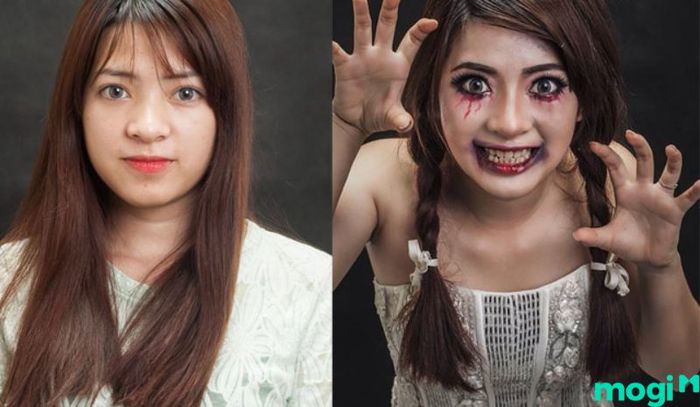 Hóa trang thành Annabelle không khó nếu bạn thành thạo cách trang điểm và tạo hình.