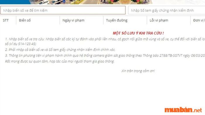 Nhập đầy đủ thông tin về phương tiện của bạn