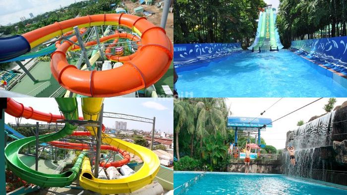 Nhóm trò chơi cảm giác mạnh tại công viên nước Đầm Sen