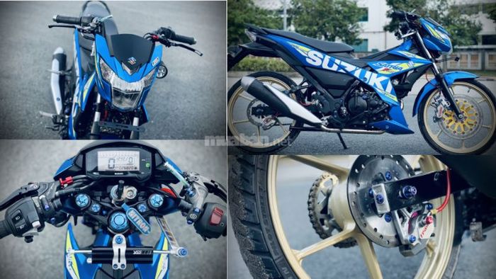 Mẫu xe Raider độ với màu xanh đơn giản, dễ tiếp cận, phù hợp với mọi người.