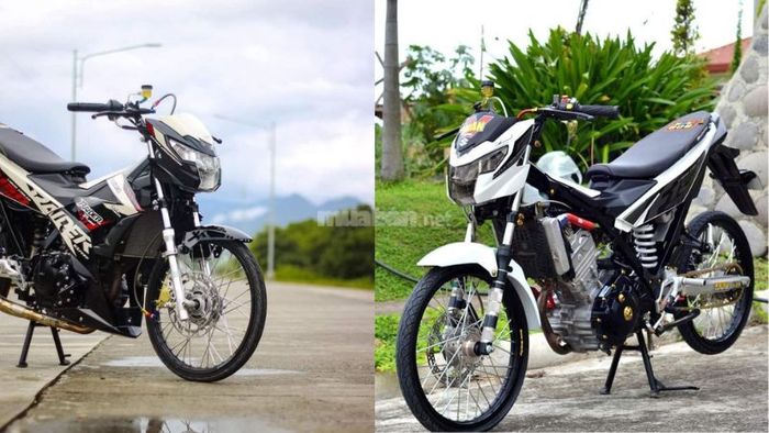 Raider độ trắng đen đơn giản nhưng đầy chất thể thao.