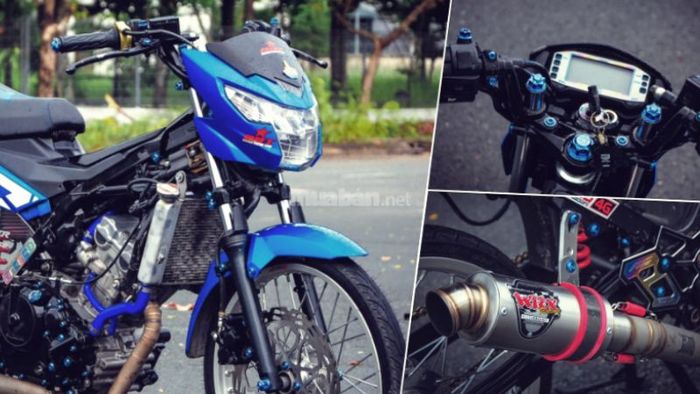 Raider độ màu xanh dương, mang đến cảm giác mát mẻ và dễ chịu.