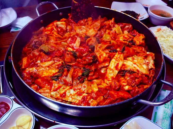 The stir-fried chicken dish known as 'dak galbi' is a must-try in the northeastern city of Chuncheon.