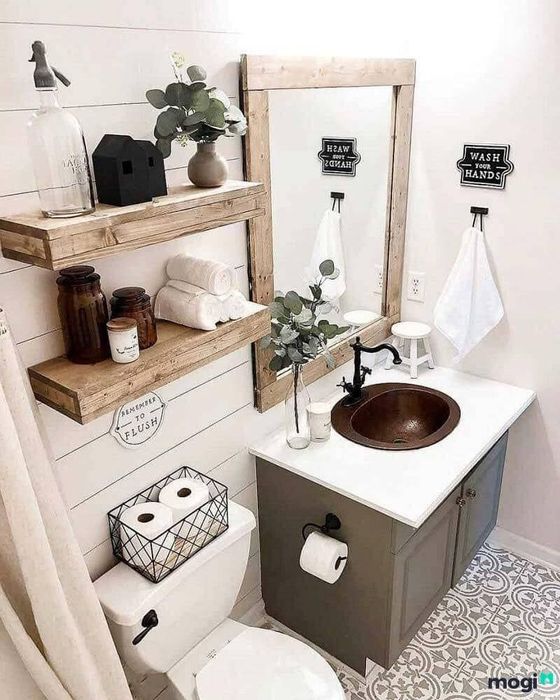 Trồng cây trong nhà vệ sinh để tạo không gian thư giãn và gần gũi với thiên nhiên