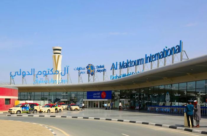 This is the existing terminal at Al Maktoum International, which first opened its doors in 2010.