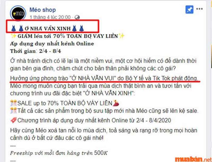 Bài đăng bán hàng trực tiếp vào lợi ích sản phẩm