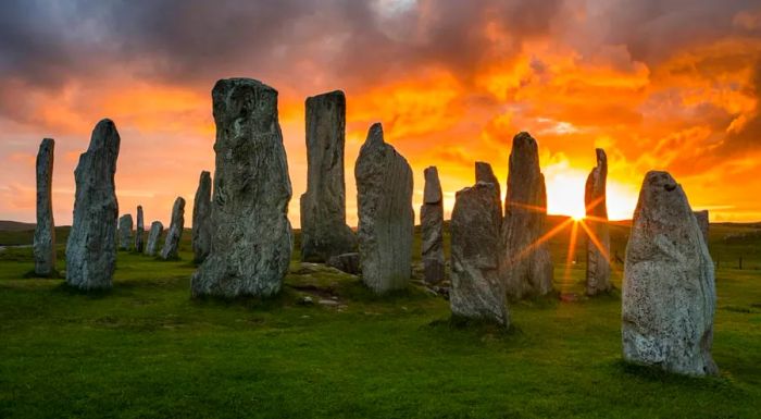 The Callanish Standing Stones: A centuries-old enigma from the Hebrides, dating back over 5,000 years.