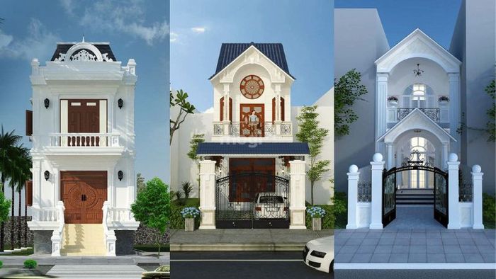 Mẫu nhà ống kiểu Pháp 2 tầng hiện đại