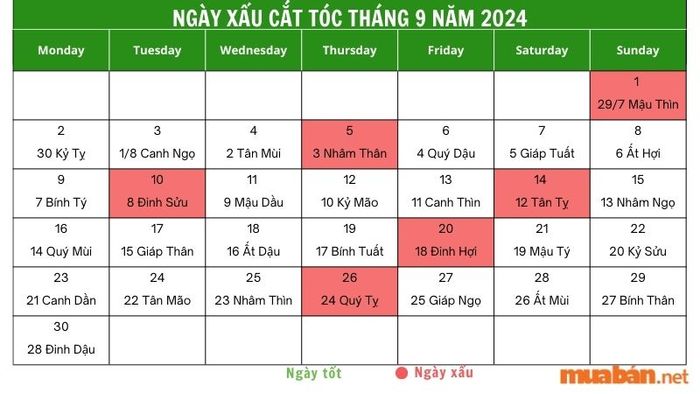 Danh sách các ngày xấu trong tháng 9 mà bạn nên tránh khi cắt tóc