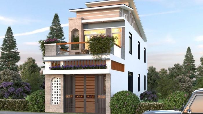 Mẫu nhà ống kiểu Pháp 2 tầng đẹp, sang trọng và hiện đại