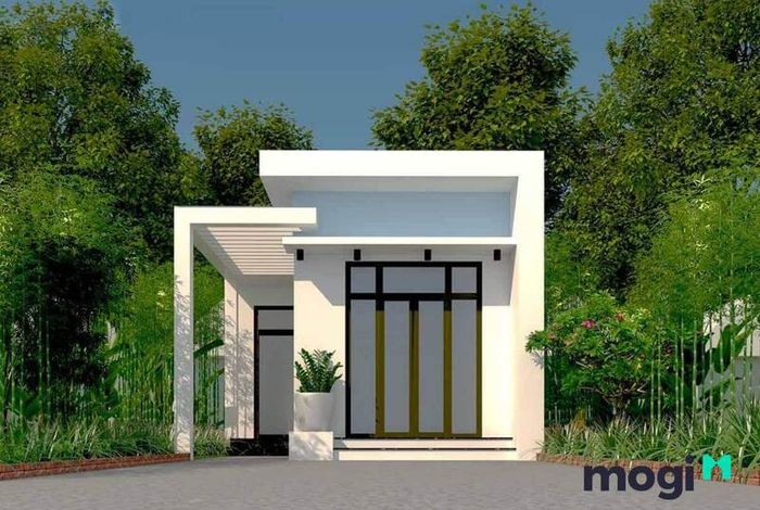 Mẫu nhà ống 1 tầng với 3 phòng ngủ, diện tích 100m2.