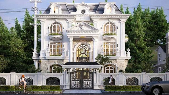 Mẫu nhà ống biệt thự kiểu Pháp hiện đại, với thiết kế đẳng cấp và ấn tượng