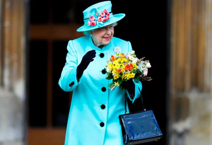 Queen Elizabeth II departing from the 2017 Easter Sunday service at St George's Chapel.