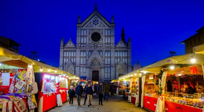 Piazza Santa Croce offers a breathtaking backdrop for this festive market, which is annually brought from Germany to Italy.