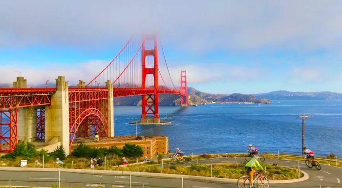 The view is breathtaking! It’s hard to top the sight of the Golden Gate Bridge while cycling, unless you choose to ride right across it.