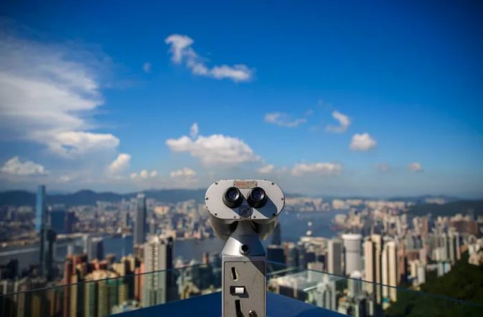 The stunning Hong Kong skyline from the Peak.