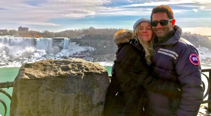 Cheryl and Preet, captured here at Niagara Falls, both come from Canada.