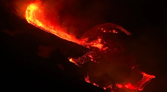 Currently, visitors can only view the lava from the air, but as the lava flow continues, that could soon change.