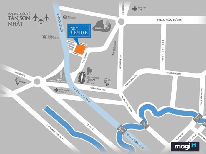 Vị trí của Sky Center.