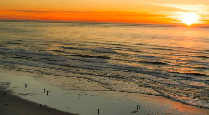 A view from Sutro Heights of the sunset over San Francisco’s Ocean Beach