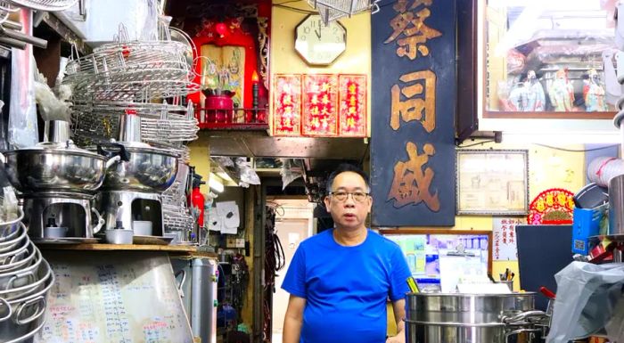 Leung Wing Cheung, the third-generation owner of the Choy Tung Shing kitchenware factory.