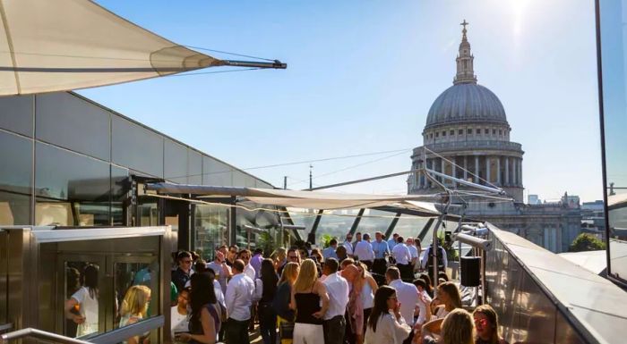 Enjoy a magnificent view of St Paul's dome from the Madison Terrace Bar.