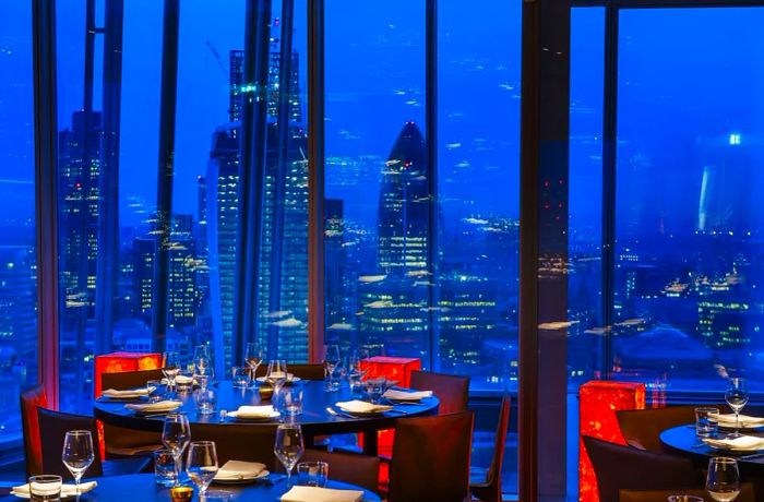 Incredible dinner views from the highest point in London.