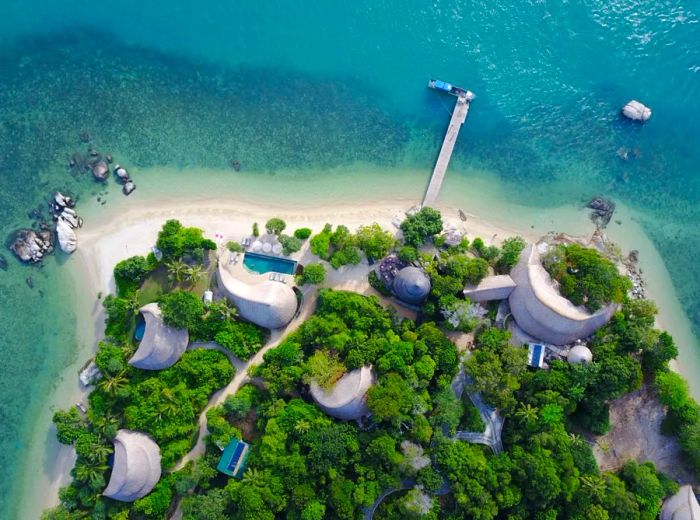 Each bungalow at Cempedak, Indonesia, is equipped with its own private plunge pool, offering guests a personal slice of paradise.