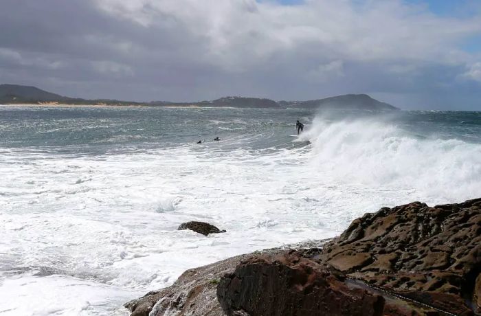 A surfer enjoying the waves at Terrigal on the New South Wales Central Coast.