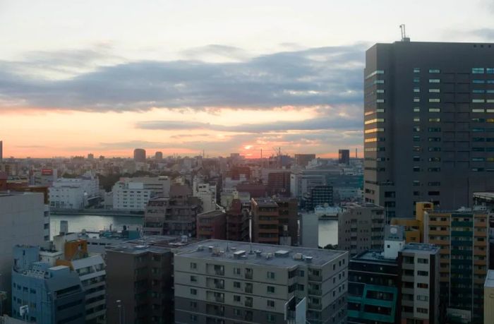 The breathtaking sunrise from Royal Park Tokyo.