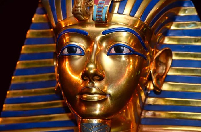 The famous death mask of Tutankhamun