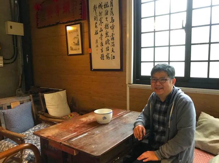 Martin Yen at his tea cafe, Six Door Tea.