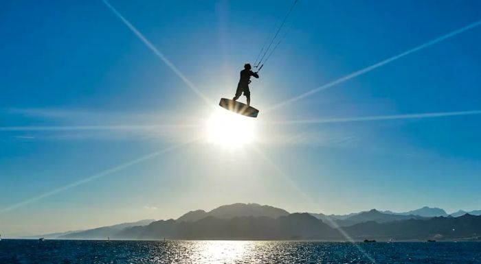 The Blue Lagoon is a top destination for kitesurfing.