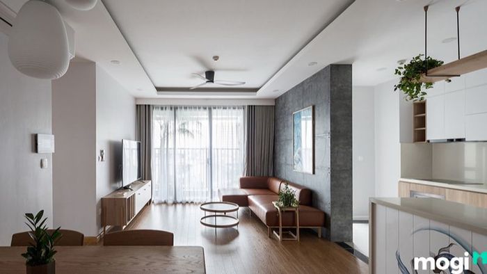 Mẫu thiết kế chung cư mini 50m2 2 phòng ngủ phong cách minimalism