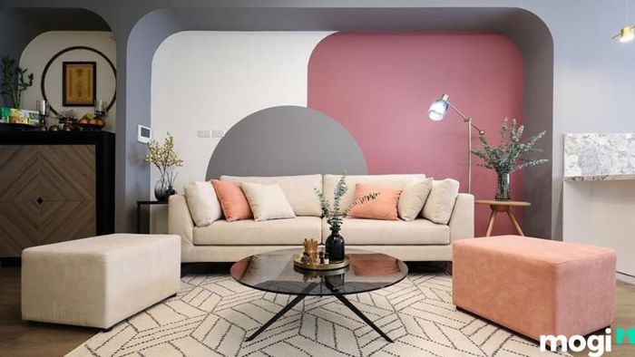 Mẫu thiết kế căn hộ 2 phòng ngủ 50m2 phong cách Color Block