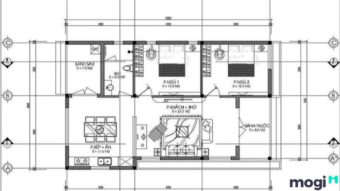 Mẫu thiết kế căn hộ 2 phòng ngủ 50m2 theo kiểu cổ điển sang trọng