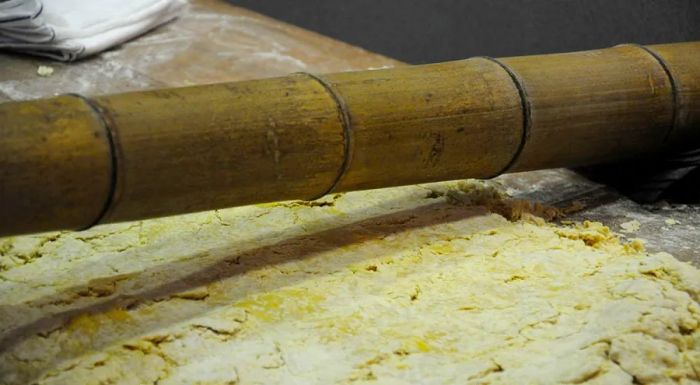 Wong Chi Kei has been using this bamboo pole at its Causeway Bay location for over a decade.