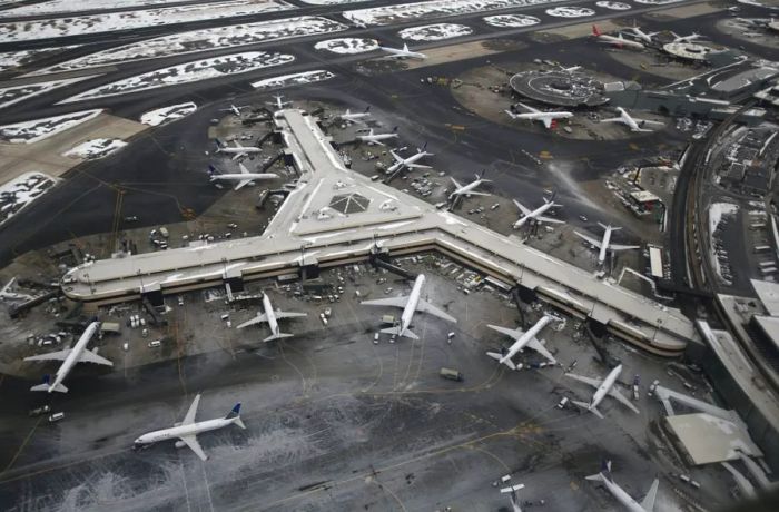 Newark Airport is your best option if you're staying on the west side of Manhattan.