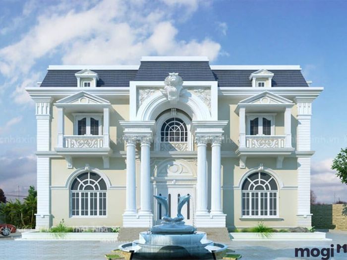 Thiết kế nhà mặt tiền 8m sâu 15m phong cách cổ điển